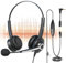 Wantek 682N Headsets mit Mikrofon Geräuschunterdrückung Anrufsteuerung Leichter Komfort Tragen PC Kopfhörer für Computer Laptop Tablet Smartphones MP3 Xbox Business Online Meetings