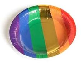 Sparkles Partyware Rainbow Pride Bowl - Pack of 50 7.5 Rainbow Coloured Paper Bowls - Perfect for Pride Month, Pride Marches and Pride Events