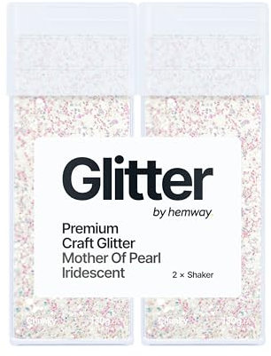 Hemway Premium Glitter Shakers - Mother of Pearl Iridescent | 130g (2 Pack) Chunky Metallic Flake for Resin & Epoxy Crafts | Craft Supplies for Tumblers, Festival, Face, Body, Eye & Nail Art