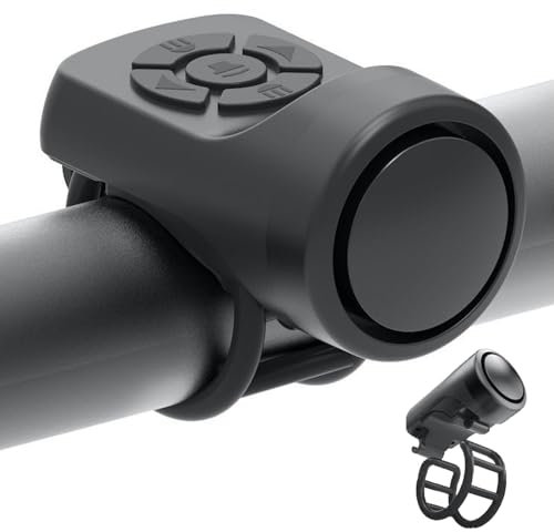 Elektrische Fahrradklingel,Fahrradhupe,4 Soundmodi elektrische Hupe,IPX4 wasserdichte Fahrradhupe mit Anti-Diebstahl-Alarm,120dB Wiederaufladbare USB-Klingel,für Mountainbike Radfahren Rennräder