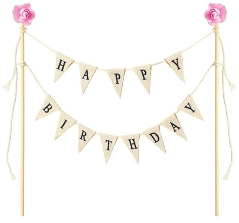 Wimpelketten Torten Topper Cake Topper Banner Happy Birthday Tortendeko für Geburtstage Hochzeiten Partydekorationen Kuchen Desserts