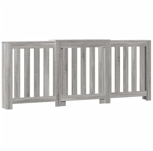 vidaXL Heizkörperverkleidung, Heizungsverkleidung Modernes Latten-Design, Heizkörperabdeckung für Wohnzimmer, Heizungsabdeckung, Grau Sonoma 205x21,5x83,5cm Holzwerkstoff