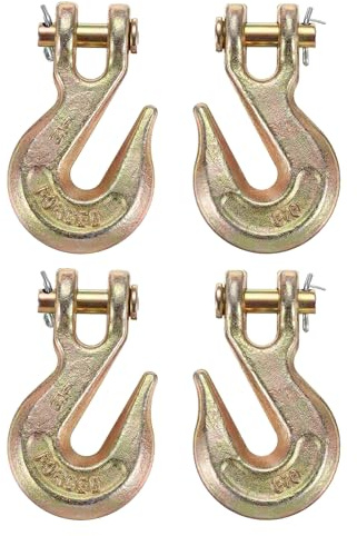 sourcing map 5/16 Clevis Grab Hook, G70 Carbon Steel Transport Safety Chain Hooks, 4 Pcs Clevis Grab Hooks for Rigging Deck Receiver Hitches Trailer Wiring