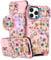 VincitoreModa for iPhone 13 Pro Max Case - [2in1] Cute Girls Women Butterfly Flower Compatible with MagSafe Ring Stand Design Slide Camera Cover for Apple for iPhone 13 Pro Max Phone Case 6.7