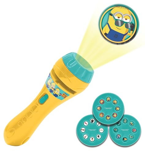 Lexibook, Cattivissimo Me, Proiettore di storie dei Minions e Torcia, Proietta 24 Immagini dal Film Cattivissimo Me con 3 Dischi, Giallo/Blu, LTC050DES
