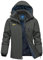 donhobo Damen Outdoor Winterjacke Winddichte Wasserdicht Softshell Jacke Warm Fleece Skijacke Funktionsjacke mit Abnehmbarer Kapuze, Dunkelgrau, L