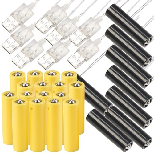 revolt AA-Stromadapter: 8er-Set Universal-USB-Batterie-Adapter, ersetzt 24 AA-Batterien (Batterie-Fach-Netzteil, Batteriegerät-Netzteil, Akku Ladegerät)