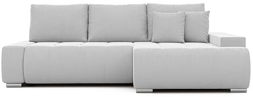 GREKPOL Sofa mit Schlaffunktion 227x153 - Ecksofa mit Schlaffunktion und Bettkasten - Schlafsofa mit Bettkasten - Sofa 3 Sitzer - Couch Rechts