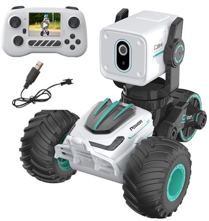 utaxuper 4WD Off-Road Fernsteuerungsauto mit 720P Kamera – High-Speed Rennsport, Echtzeit-Video und LED-Beleuchtung für spannende Abenteuer von Kindern Weiß