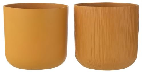 J-Line Blumentopf Gen - Keramik - Ocker - XXL - 2 Stück - Ø 26,5 cm