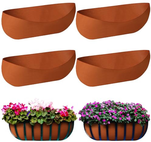 Tugaizi 4 Pcs Planter Basket Liners Felt Hanging Planter Liners Fabric Flower Basket Liners Felt Replacement Coconut Liner, 30 Inches, for Outdoor Hanging Flowers Vegetables, Avoid Birds Nesting