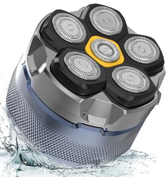 Maquinilla de Afeitar para Hombres calvos, 6D Rotary Magnetic Electric Razor Wet/Dry Hair Trimmer con 6 Cuchillas Cabeza LED Pantalla Tipo C Recargable