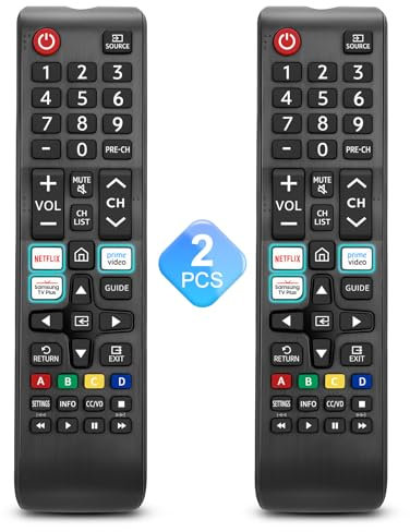 Lot de 2 télécommandes universelles de rechange pour téléviseurs Samsung, compatibles avec tous les téléviseurs Samsung Smart Frame QLED LED série 7