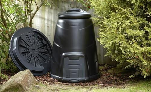 IPL 220 Litre Home Composting Compost Converter and Base Plate, Wind Proof Push Fit Lid and Extra Wide Side Hatch. 100% RECYCLABLE, 100% UK MANUFACTURED