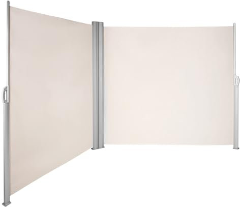 Doppelseitige Markise, Faltbarer Sichtschutz, Einziehbare Seitenmarkise for Die Terrasse, Polyester, Wasserdicht Und UV-beständig for Innenhof, Dachterrasse(D,1.7 * 12m/5.58 * 39.37ft)
