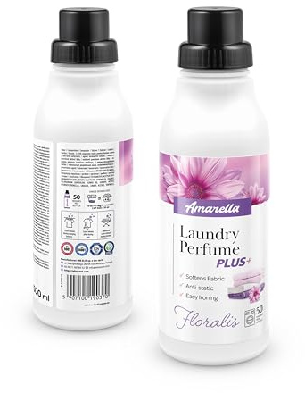 AMARELLA Floralis In-Wash Waschparfüm 500 ml – 4-in-1 mit Weichspüler-, Antistatik- & Bügelhilfe-Effekt, elegante Blütennote Rose Jasmin Maiglöckchen, für ca. 50 Wäschen
