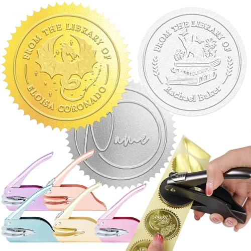 JJ GRADGOWN Prägestempel Personalisiert | Individualisierbar mit Text/Logo | Geschenk für Buchliebhaber | Passend für Hochzeits Einladungen/Umschläge | Premium Qualität