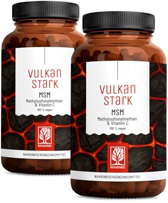 NATURTREU® MSM Tabletten hochdosiert, 2000 mg MSM mit natürlichem Vitamin C | aus Acerola - Vorrat für 8 Monate - Alternative zu MSM Kapseln - Methylsulfonylmethan vegan