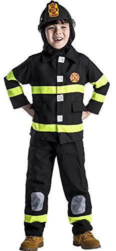 Dress Up America Set Costumi Da Pompiere Deluxe Per Bambini – Set Da Vestire Per Giochi Di Ruolo Per Bambini (Casco Non Incluso)