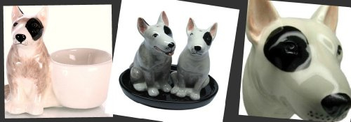 Hund Salz und Pfeffer-streuer Eierbecher Tiere Hund Bullterrier Frühstücksset 5 teilig