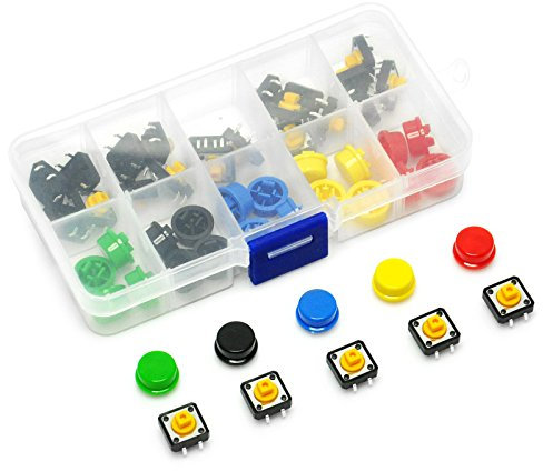 Gikfun 12 x 12 x 7,3 mm táctil tact Push Button momentáneo SMD PCB Interruptor con Tapa para Arduino (Pack de 25 Unidades) ae1027