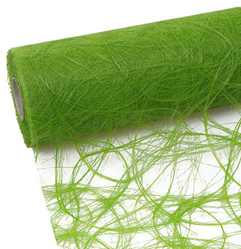 Sizoweb Tischband - 25 Meter Rolle + 100 Deko Sterne in Silber Gratis (30cm Breite, Apfelgrün)