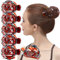 RC ROCHE ORNAMENT Lot de 6 pinces à cheveux à glissière latérale en forme de Rose Dome Shell, accessoire de beauté en qualité supérieure, antidérapante, brun (grand)