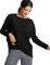 CRZ YOGA Damen Pima Baumwolle Sport Langarmshirt Fitness Yoga Langarm Leichte Shirt Longsleeve Lässig Oberteile Schwarz 44