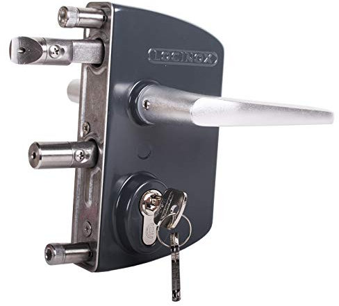 LOCINOX Serrure pour portail tournant LAKQ60 U2, RAL 7016, serrure industrielle, portail battant, serrure à battant