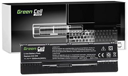 Green Cell PRO A31-N56 A32-N56 A33-N56 Akku für Asus Laptop (5200mAh 10.8V Schwarz)