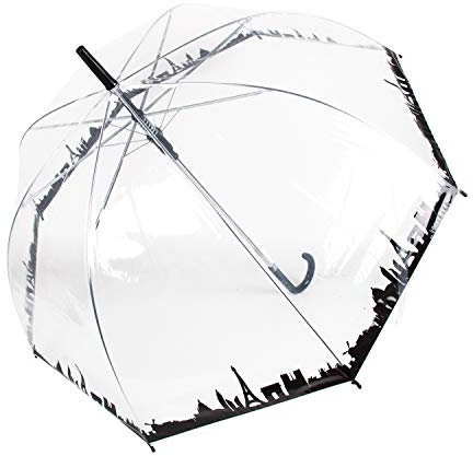 ThreeH Parapluie transparent d'impression de voyage coupe-vent Parapluie pliant, compact et pliable,et sorties en plein air. Ouverture et fermeture automatique Femmes Personnalisé KS25B