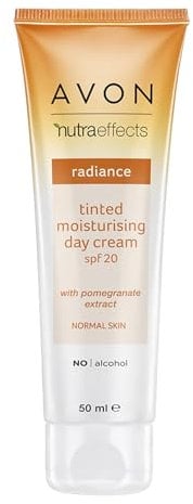 Avon Nutra Effects Radiance Tinted Moisturising Day Cream SPF20, 50ml, Infused with Pomegranate Extract for Radiant Skin, Healthy-Looking Glow, Cruelty Free