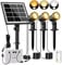 Linke Solar Powered Spot Lights, 2700K/4000K/6500K Adjustable 3 in 1 Landscape Spotlights IP66 LED Spike Lights Outdoor Garden Solar uplighters for Yard Path Tree Gazebo Lawn
