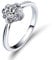 Daesar Ring 750 Weißgold Damen Blume Ring mit 0.4ct Diamant, Verlobungsring Hochzeit Ring Weißgold Große 47 (15.0)