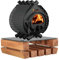 Warmluftofen Kanuk® Original 7 kW - Werkstattofen - Schwedenofen - Zulassung für Deutschland, Österreich und Schweiz - BimSchV (Seitenverkleidung Spot Schwarz, Untergestell Raft Single I)