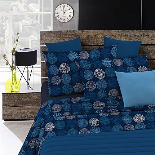 Set Lenzuola Letto Matrimoniale, Made in Italy, Microfibra – Completo Letto, Lenzuolo sotto con angoli 170x200, Lenzuolo Sopra e Federe, Ipnotic