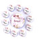 JGA-Button-Set FLORAL I 1x Braut (Ø56 mm)+ 10x Team Braut (Ø25mm) I Hochzeit JGA Party Anstecker