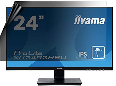 Celicious Privacy Lite 2-Way Anti-Glare Anti-Spy Filter Screen Protector Film Compatible with iiYama Monitor ProLite 24 (XU2492HSU-B1)