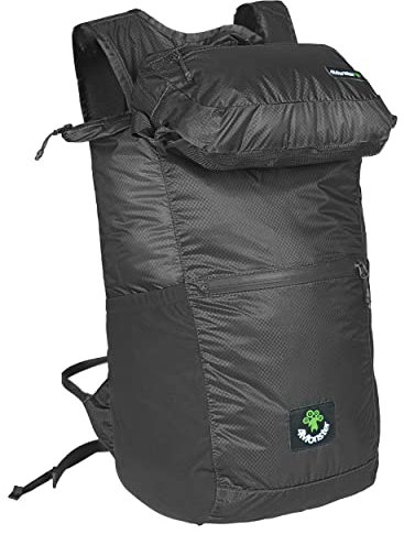 4Monster Wanderrucksack, 2-in-1, wasserabweisend, leicht, tragbar, für Reisen, Camping, Outdoor, schwarz, 32L
