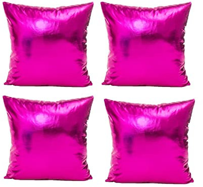 AMDXD 4pcs Einfarbig Kissenbezüge 45x45cm, Rose Rot Zierkissenhülle Esprit in Polyester für Arbeitszimmer Büro, Atmungsaktiv Haus Dekoration
