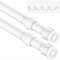 Lot de 2 Barres Rideau Extensible sans Perçage Tringle Extensible Pour Portes Fenêtres Cuisine Salle De Bains Chambre(50-80cm,Blanc)