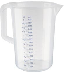 METRO Professional Jarra medidora de 3 l de polipropileno, con mango antideslizante, apta para lavavajillas, transparente, 1 unidad