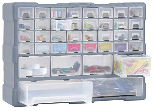 Gecheer Multi-Schubladen Organizer Sortierkasten Sortimentskasten Sortimentskoffer Sortimentsbox Kleinteilemagazin mit 40 Schubladen 52x16x37,5 cm
