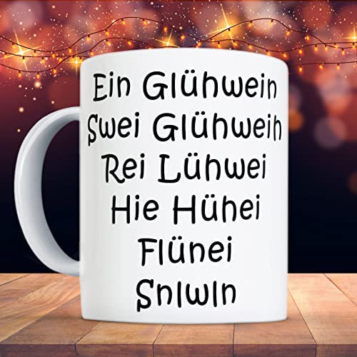 Glühweinbecher Ein Glühwein Swei ReiGlühweih Becher Weihnachtsbecher Tasse Weihnachten Betrunken Text Wihnachts Glühwein-Tasse Glühweintasse