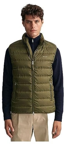 GANT Men's Light Down Vest, Juniper Green, M