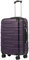 COOLIFE Valise rigide à roulettes - Valise de voyage extensible (seulement grande valise extensible) - Matériau ABS avec serrure TSA et 4 roulettes, Gris/violet., Großer Koffer, unisexe