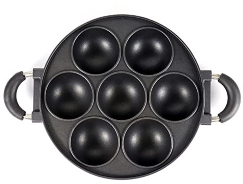 7 Hole Cooking Cake Pan with Handles Round Omelette Tray Plate Mold Kitchen Breakfast Egg Pie Home Baking Cookware