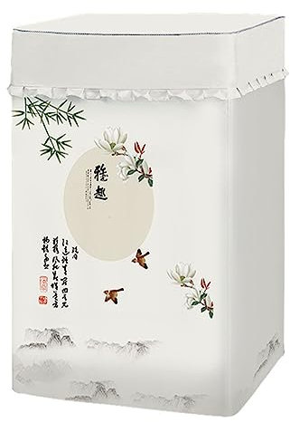 Odot Housse de Protection pour Machine à Laver Chargement par Le Haut, Couvre-Machine Protecteur Anti-Poussière Couverture pour Sèche-Linge et Machine Lave-Linge (L-(6.8-8kg),Magnolia Blanc)