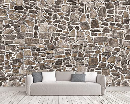 Fototapete 3D Effekt Steinmauer Stein Tapeten 3D Effekt Vliestapete Wohnzimmer Schlafzimmer Wandbilder Wanddeko