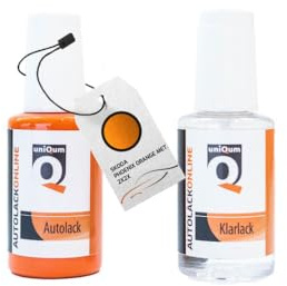 uniQum Autolack Stift + Klarlack im Vorteilsset für SKODA PHOENIX ORANGE MET. 2X2X Autolack Reparatur 2 x 30 ml